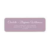 Minimalistisch Klassiek Manuscript Lila Adres van Etiket (Voorkant)