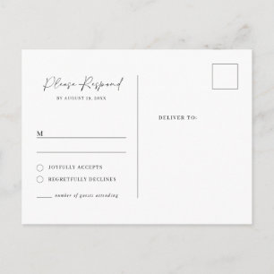 Minimalistisch klassiek rsvp-briefkaart uitnodiging briefkaart