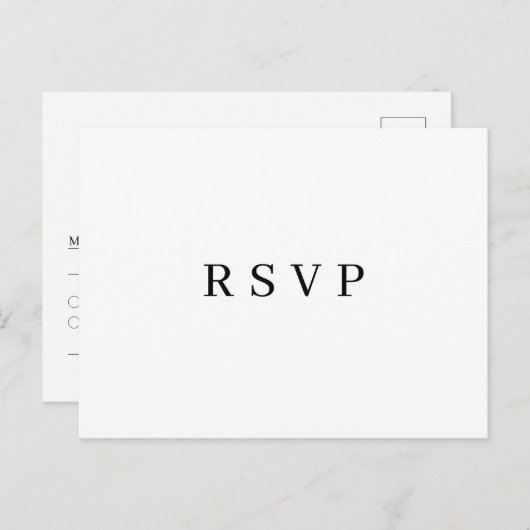 Minimalistisch klassiek rsvp-briefkaart uitnodiging briefkaart (Voorkant / Achterkant)