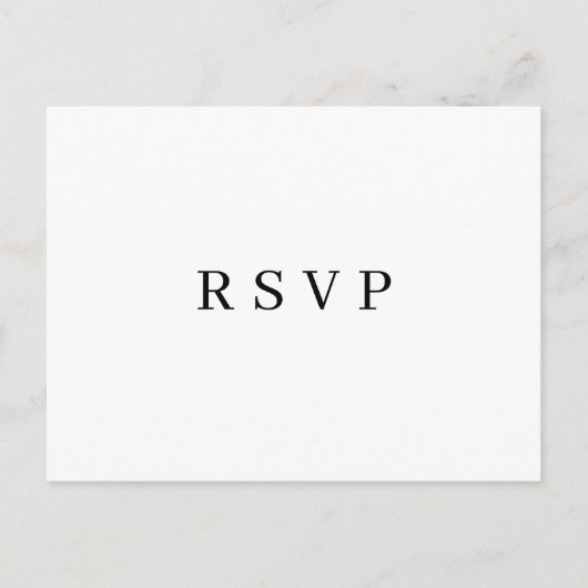 Minimalistisch klassiek rsvp-briefkaart uitnodiging briefkaart (Voorkant)
