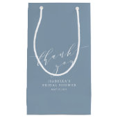 Minimalistisch Klassieke Bedankt met blauw Vrijgez Klein Cadeauzakje (Voorkant)