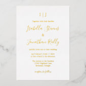 Minimalistisch Klassieke Monogram Wit goud Folie Uitnodiging (Voorkant)