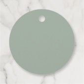 Minimalistisch Klassieke Sage Green Vrijgezellenfe Bedankjes Labels (Achterkant)