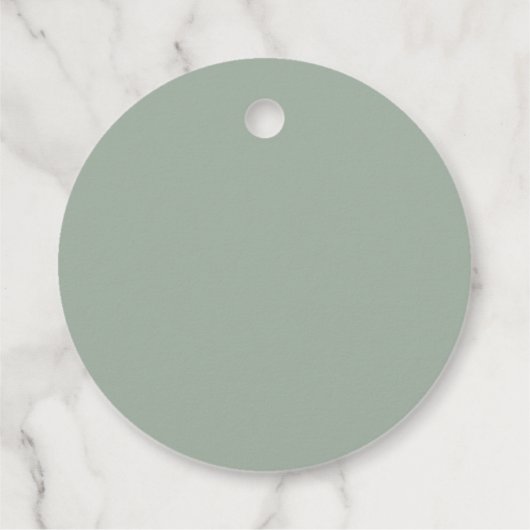 Minimalistisch Klassieke Sage Green Vrijgezellenfe Bedankjes Labels (Achterkant)