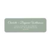 Minimalistisch Klassieke Script Sage Return-adres Etiket (Voorkant)