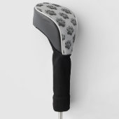 Minimalistisch klauwafdruk schets patroon (1) golfheadcover (Schuin)