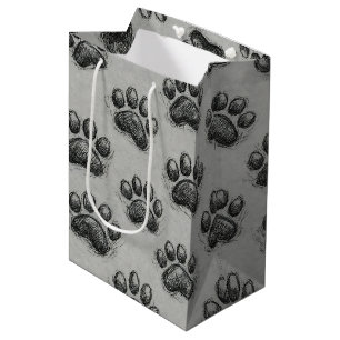 Minimalistisch klauwafdruk schets patroon (1) medium cadeauzakje