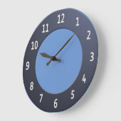 Minimalistisch klein klein blauw metaal met witte  grote klok (Hoek)