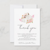 Minimalistisch klein pompoen Baby shower Bedankkaart (Voorkant)