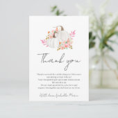 Minimalistisch klein pompoen Baby shower Bedankkaart (Staand voorkant)