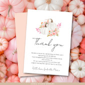 Minimalistisch klein pompoen Baby shower Bedankkaart