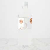 Minimalistisch klein pompoen Baby shower flesetike Waterfles Etiket (Achterkant)