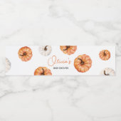 Minimalistisch klein pompoen Baby shower flesetike Waterfles Etiket (Enkel label)