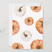 Minimalistisch klein pompoen Baby shower Kaart (Achterkant)