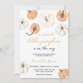 Minimalistisch klein pompoen Baby shower Kaart (Voorkant)