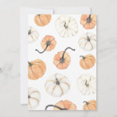 Minimalistisch klein pompoen Baby shower Kaart (Achterkant)