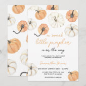 Minimalistisch klein pompoen Baby shower Kaart (Voorkant / Achterkant)