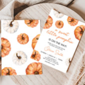 Minimalistisch klein pompoen Baby shower Kaart