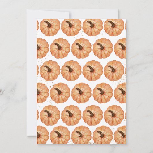 Minimalistisch klein pompoen Baby shower Kaart (Achterkant)