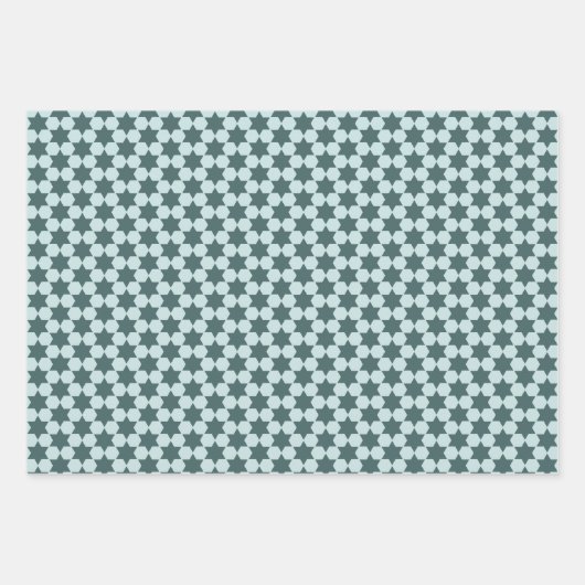 Minimalistisch kleine zespuntige sterren geometris inpakpapier vel (Voorkant)