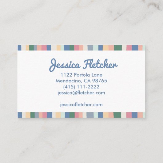 Minimalistisch kleurende mosterdstripes visitekaartje (Achterkant)