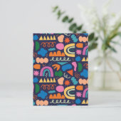 Minimalistisch kleurrijk abstract feestdagenkaart (Staand voorkant)