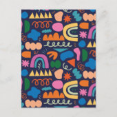 Minimalistisch kleurrijk abstract feestdagenkaart (Voorkant)