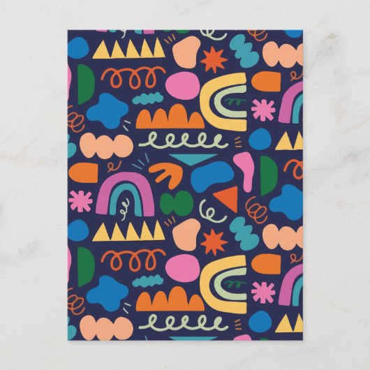 Minimalistisch kleurrijk abstract feestdagenkaart (Voorkant)