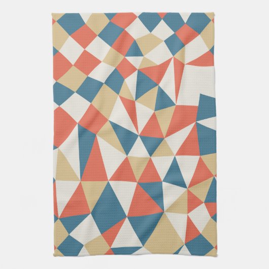 Minimalistisch kleurrijk Abstract geometrisch patr Theedoek (Verticaal)