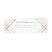 Minimalistisch kleurrijk geruite familie retour ad etiket (Voorkant)