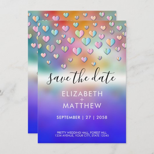 Minimalistisch Kleurrijk Hart Spikkels Ontwerp Kaart (Voorkant / Achterkant)