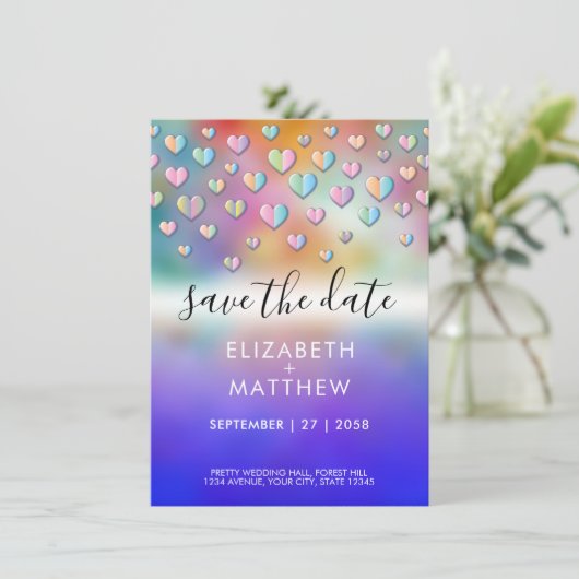 Minimalistisch Kleurrijk Hart Spikkels Ontwerp Kaart (Staand voorkant)