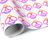 Minimalistisch kleurrijk honingbijenhommelpatroon cadeaupapier (Rol Hoek)