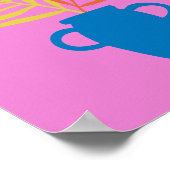 Minimalistisch kleurrijk Plant in roze Poster (Hoek)