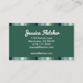 Minimalistisch kleurrijke groene strepen visitekaartje (Achterkant)