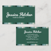 Minimalistisch kleurrijke groene strepen visitekaartje (Voorkant / Achterkant)