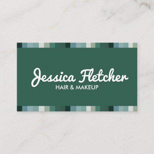 Minimalistisch kleurrijke groene strepen visitekaartje (Voorkant)