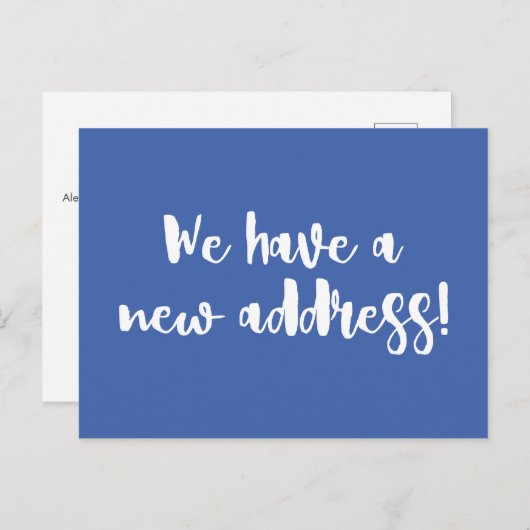 Minimalistisch kobaltblauw We verhuisden New Home  Briefkaart (Voorkant / Achterkant)