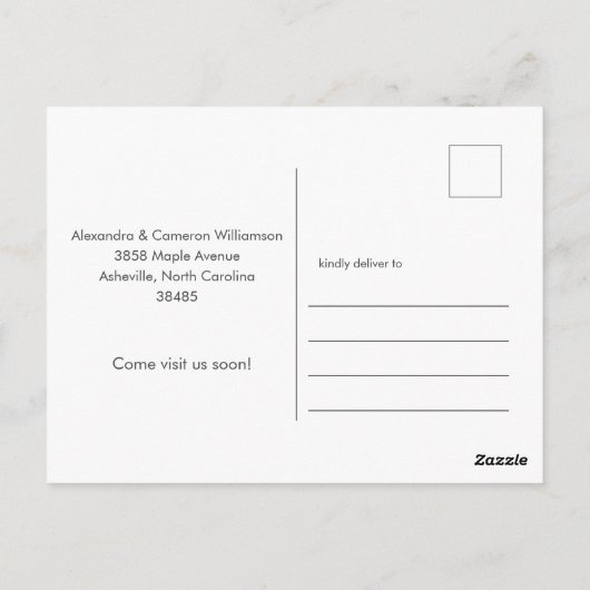 Minimalistisch kobaltblauw We verhuisden New Home  Briefkaart (Achterkant)