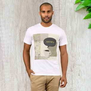 Minimalistisch koffiebarmenu t-shirt