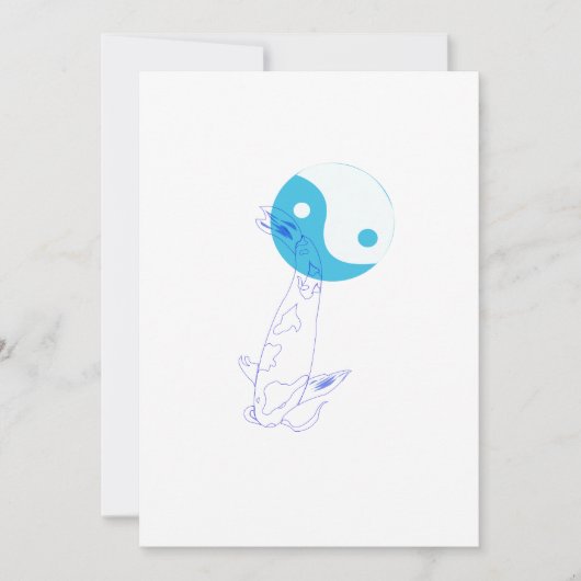 Minimalistisch Koi Fish design Wenskaart Feestdagenkaart (Voorkant)