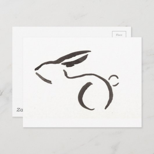 Minimalistisch konijn briefkaart (Voorkant / Achterkant)