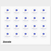 Minimalistisch Koninklijk Blauw Afstuderen Geperso Ronde Sticker (Vel)