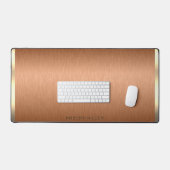 Minimalistisch koper bruin en goud monogram bureaumat (Keyboard & Muis)