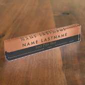 Minimalistisch koper zwart koper, modern, eenvoudi naambordje (Zijkant)