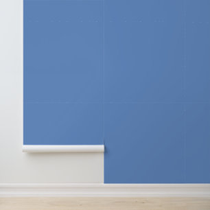 Minimalistisch korenbloem blauw effen vlakte moder behang
