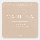 Minimalistisch Kraft - Aangepast kaartenlabel Vierkante Sticker (Voorkant)