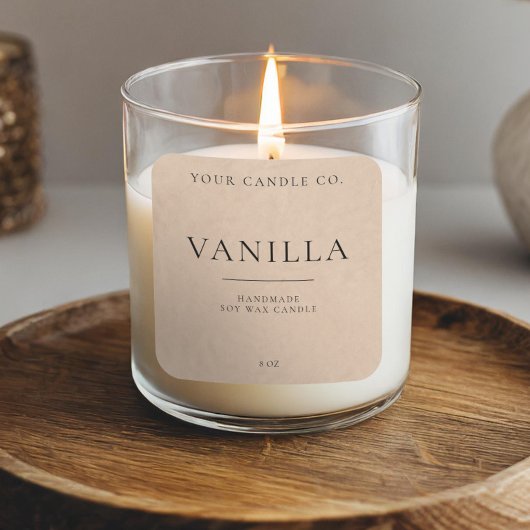 Minimalistisch Kraft - Aangepast kaartenlabel Vierkante Sticker