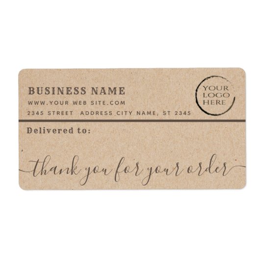 Minimalistisch Kraft bedankt uw zakelijke mailingl Etiket (Voorkant)