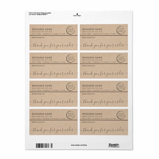 Minimalistisch Kraft bedankt uw zakelijke mailingl Etiket (Full Sheet)